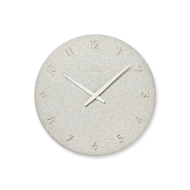 Lemnos SiO2 Clock NY23-06-WH Wanduhr Weiß • Geräuschloses Sweep-Quarzwerk • Japanisches Naturmaterial-Design