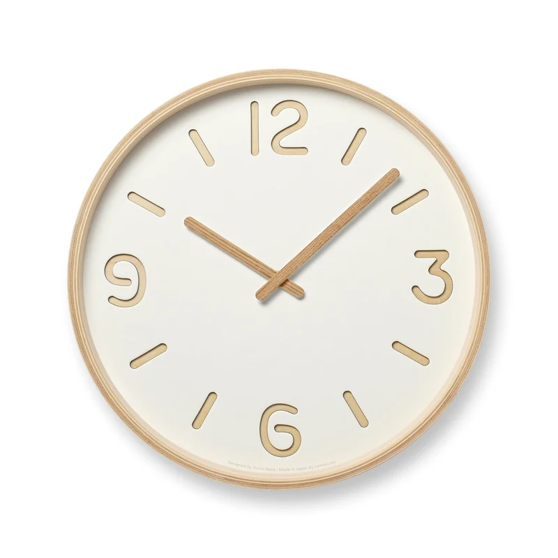 Lemnos Thomson Paper NY18-15-WH Wanduhr Weiß • Geräuschloses Sweep-Uhrwerk • Japanisches Design
