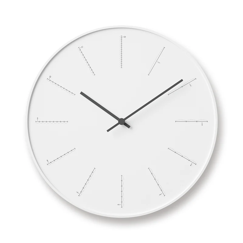 Lemnos Divide NL17-01-WH Wanduhr Weiß • Geräuschloses Quarzwerk • Japanisches Design