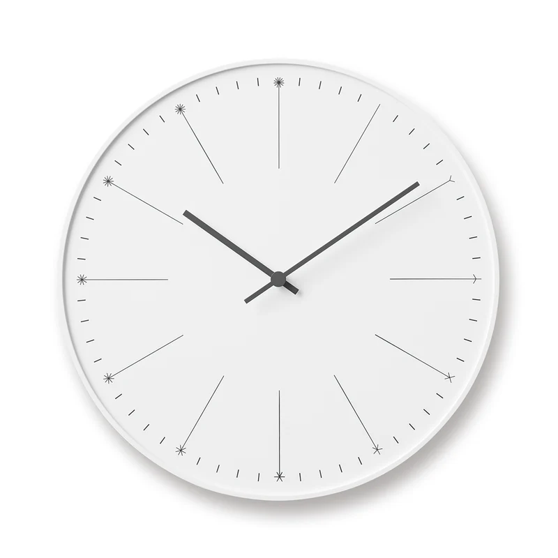 Lemnos Dandelion NL14-11-WH Wanduhr Weiß • Geräuschloses Quarzwerk • Japanisches Design