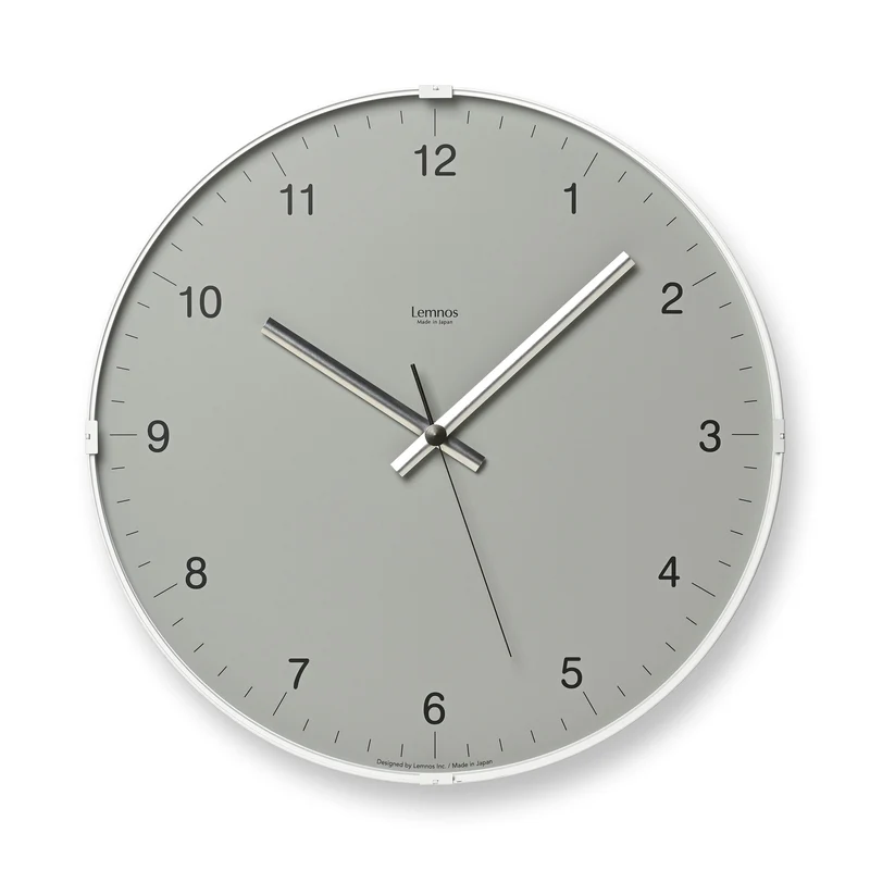 Lemnos Biome LC24-16-GY Wanduhr Grau • Geräuschloses Sweep-Uhrwerk • Japanisches Design