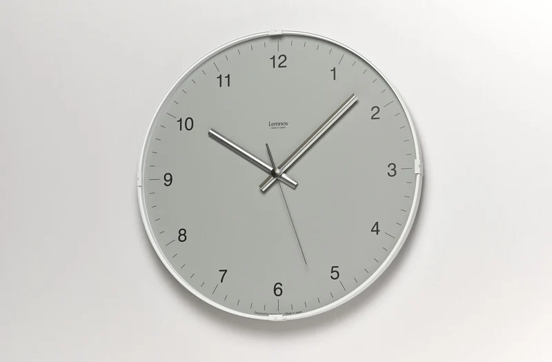 Lemnos Biome LC24-16-GY Wanduhr Grau • Geräuschloses Sweep-Uhrwerk • Japanisches Design
