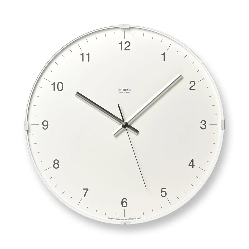 Lemnos Biome LC24-16-WH Wanduhr Weiß • Geräuschloses Sweep-Uhrwerk • Kuppelglas-Design