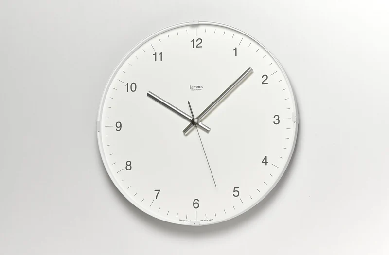 Lemnos Biome LC24-16-WH Wanduhr Weiß • Geräuschloses Sweep-Uhrwerk • Kuppelglas-Design
