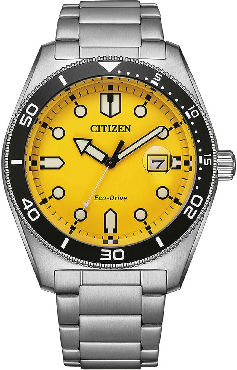 Citizen AW1760-81Z Uhr • Solar-Quarz • Gelbes Zifferblatt