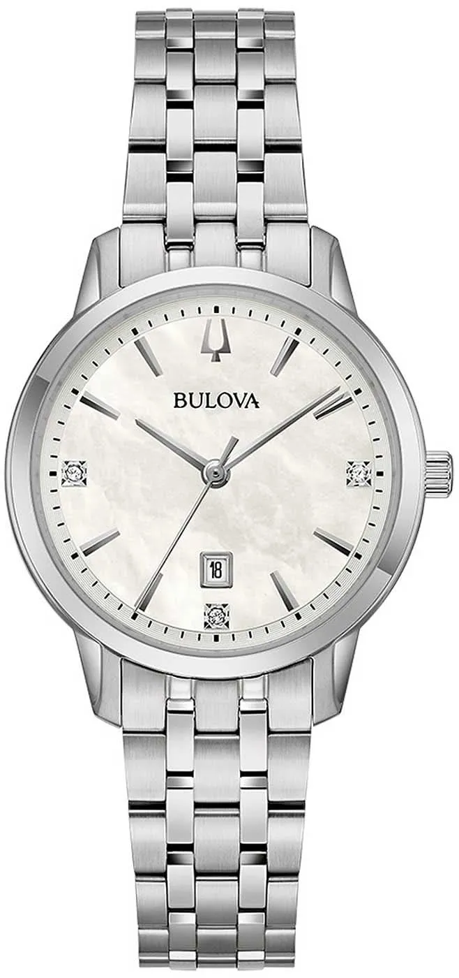Bulova Sutton 96P233 Damenuhr • Perlmutt-Zifferblatt • 3 Echte Diamanten