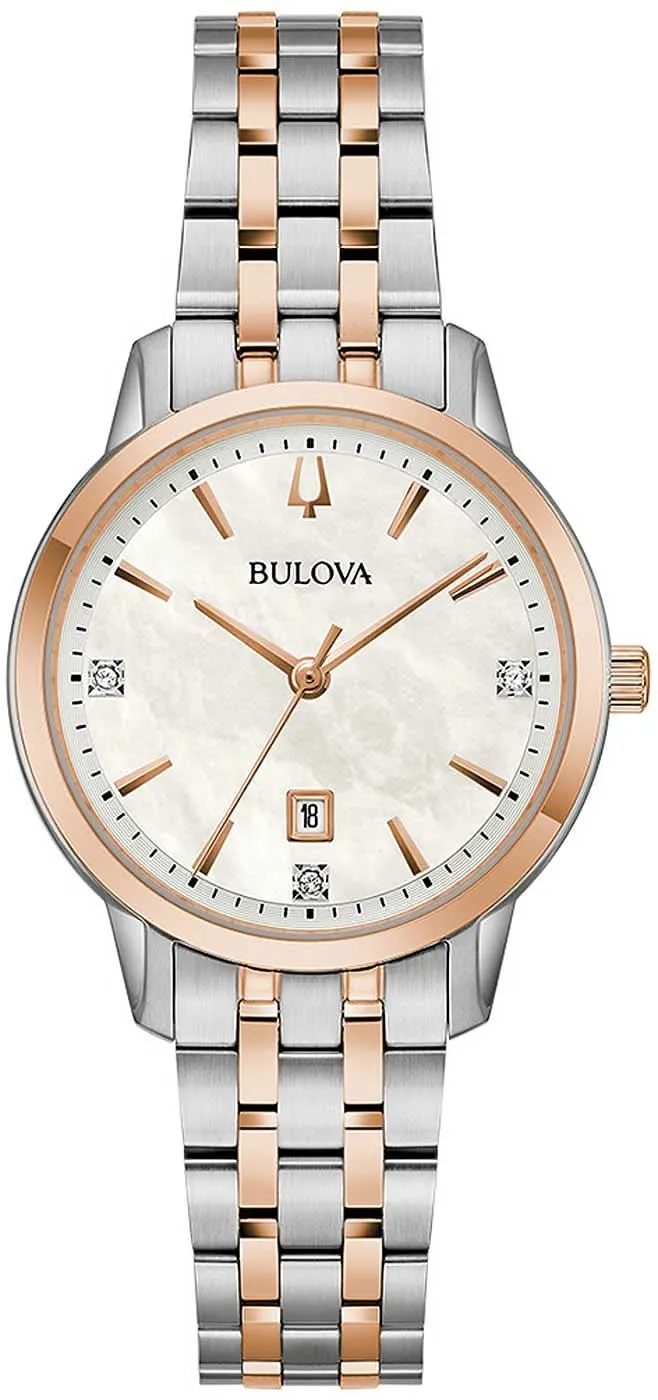 Bulova Sutton 98P213 Damenuhr • Diamant-Besatz • Perlmutt-Zifferblatt