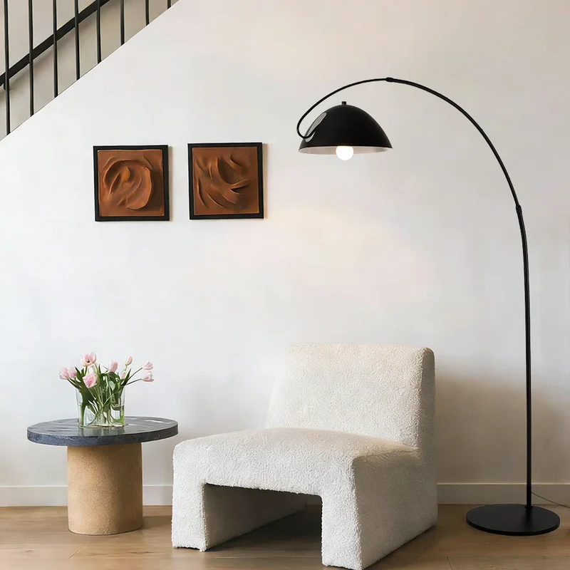 Boog Vloerlamp LED Modern 3 Lichtkleuren Dimbaar E27 Woonkamer | Sansoti