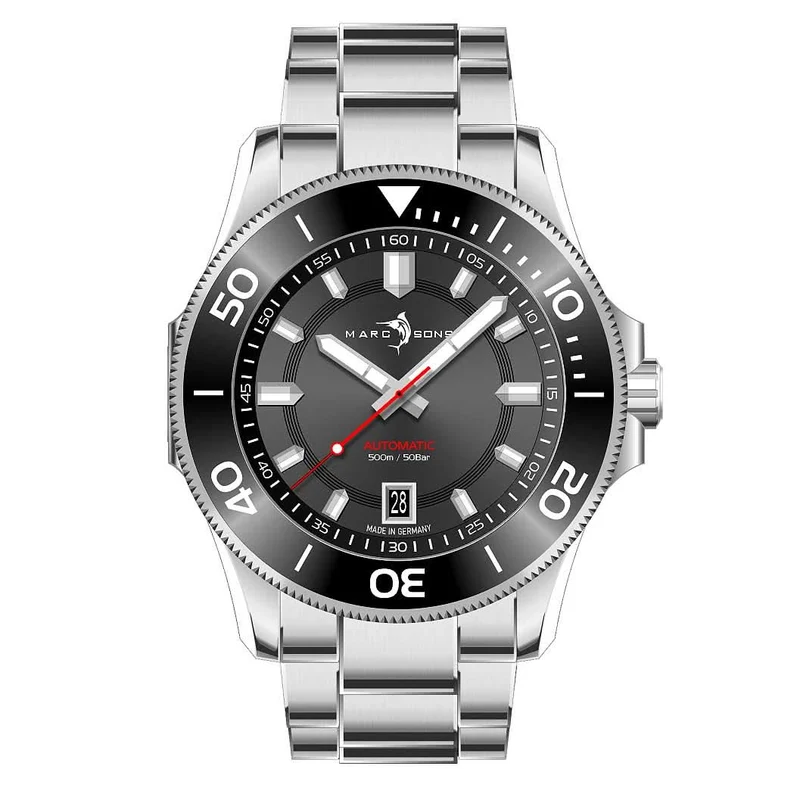 Marc and Sons Classic Diver MSD-051-01-S Herrenuhr • 500m wasserdicht • Sellita SW200