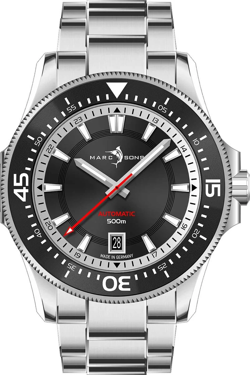 Marc and Sons Military Diver MSD-051-09 Herrenuhr • 50 ATM & Heliumventil • Sellita SW200