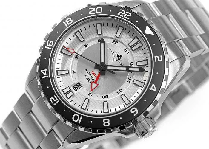 Marc & Sons GMT II MSG-008-07 Herrenuhr • 500m Wasserdicht • Swiss GMT Werk
