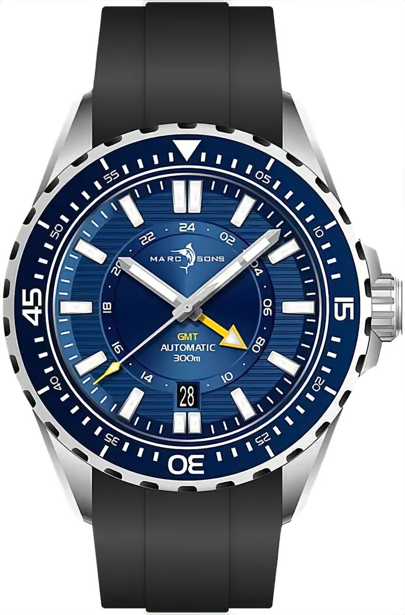 Marc & Sons GMT II MSG-008-11 Herrenuhr • Sellita SW330-2 • 30 ATM