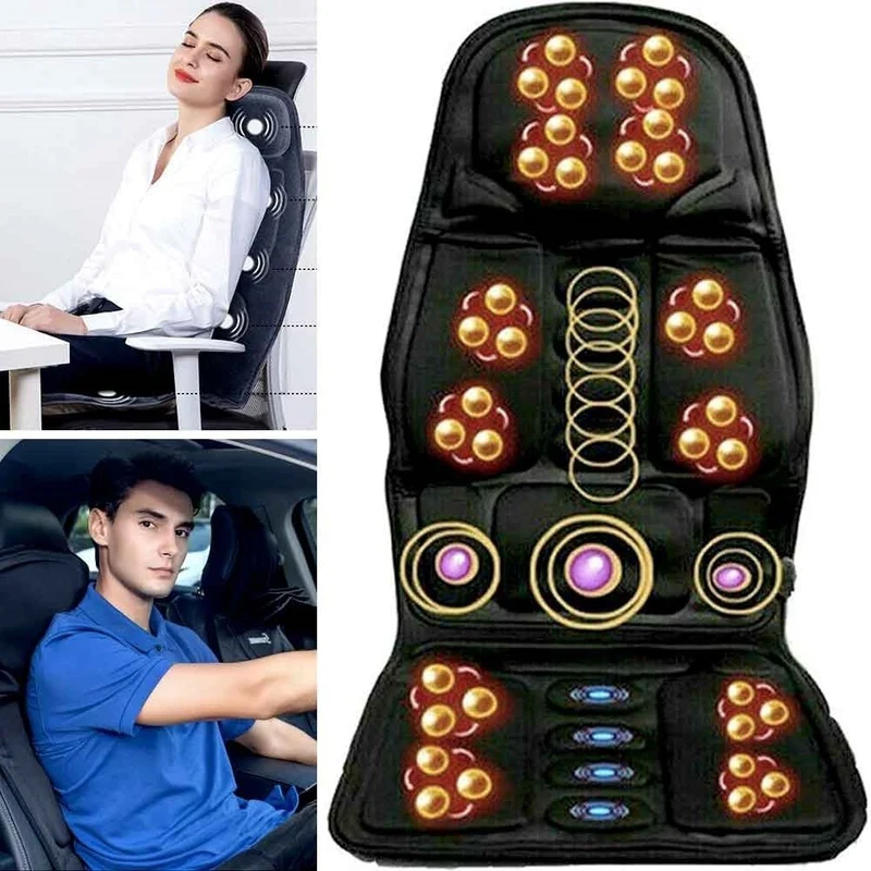 Elektrische Massagekussen met 8 Programma's Verwarmde Neksteun Shiatsu voor Stoel Auto Thuis Relaxatie | Sansoti