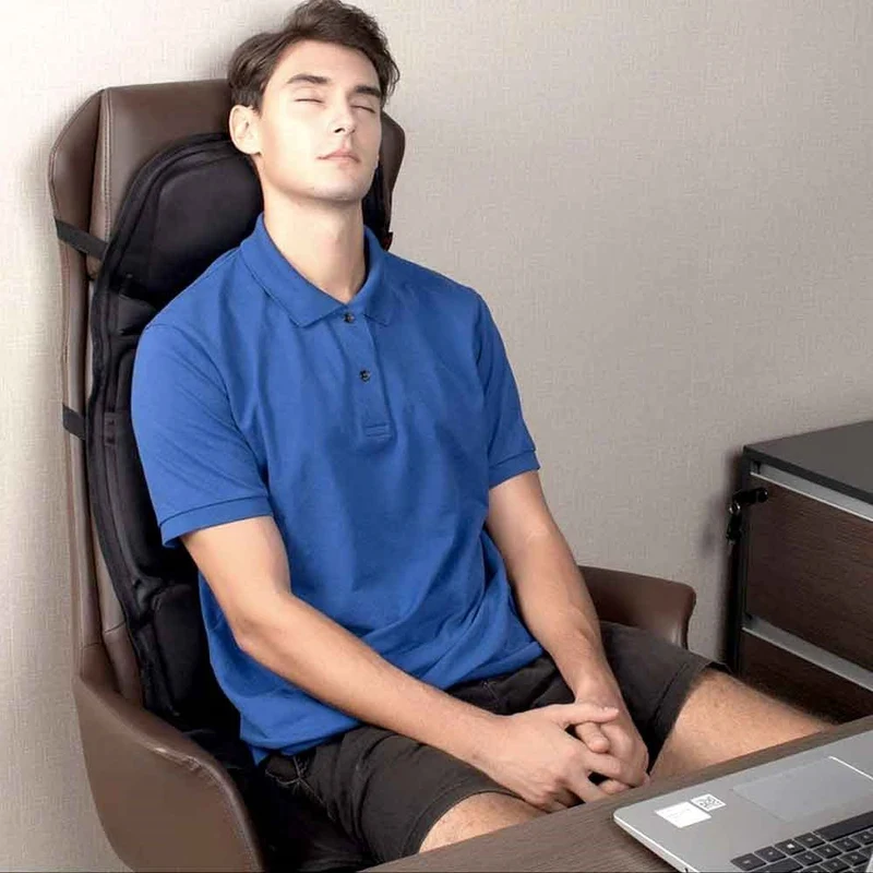 Elektrische Massagekussen met 8 Programma's Verwarmde Neksteun Shiatsu voor Stoel Auto Thuis Relaxatie | Sansoti