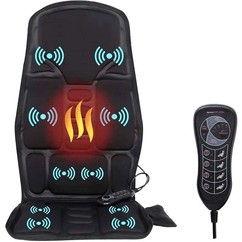 Elektrische Massagekussen met 8 Programma's Verwarmde Neksteun Shiatsu voor Stoel Auto Thuis Relaxatie | Sansoti