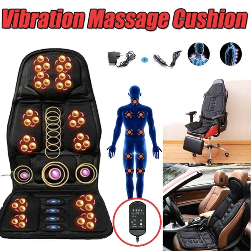 Elektrische Massagekussen met 8 Programma's Verwarmde Neksteun Shiatsu voor Stoel Auto Thuis Relaxatie | Sansoti