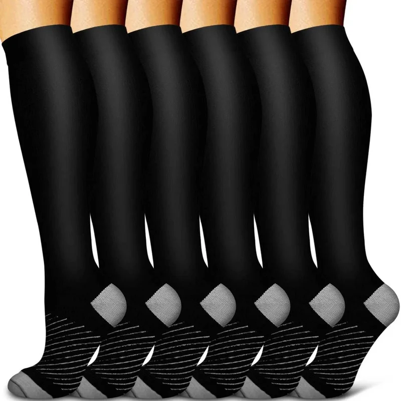 Compressiekousen voor Verbeterde Doorbloeding en Minder Zware Benen – 6 Paar Set – Geschikt voor Sport en Werk | Sansoti