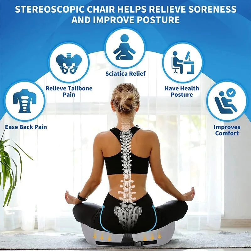 Ergonomisch Zitkussen Memory Foam Zitbeenontlasting Rugsteun Bureau Auto Stoel Orthopedisch Comfort Kantoor | Sansoti