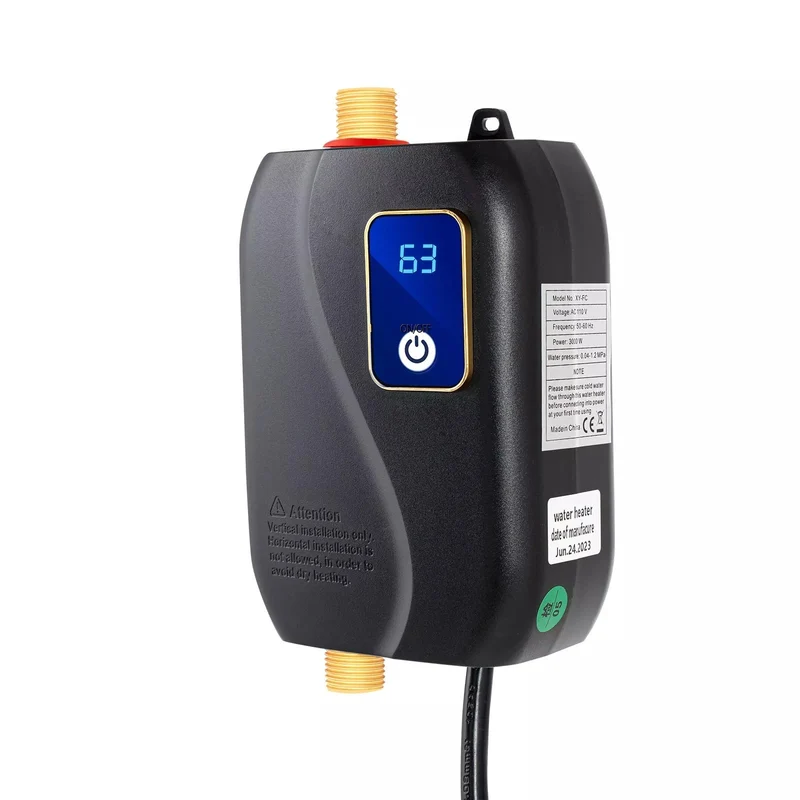 Doorstroomverwarmer Elektrisch Zonder Tank Compacte Wandmontage Verstelbare Temperatuur LED Display Energiezuinig | Sansoti