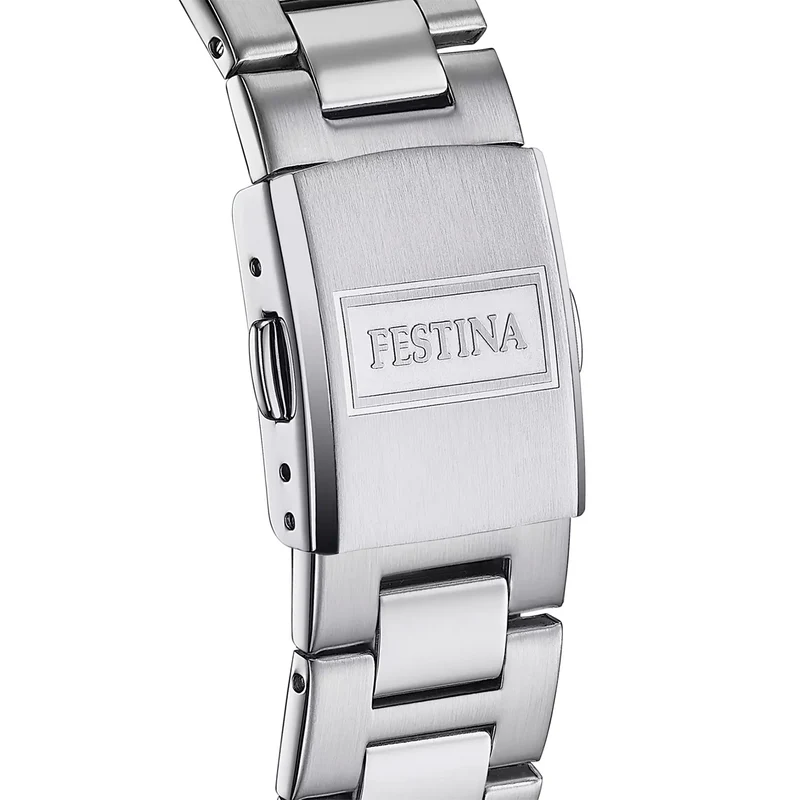 Festina Classics F16376/7 Herrenuhr Weiß • Mineralglas • Edelstahlarmband