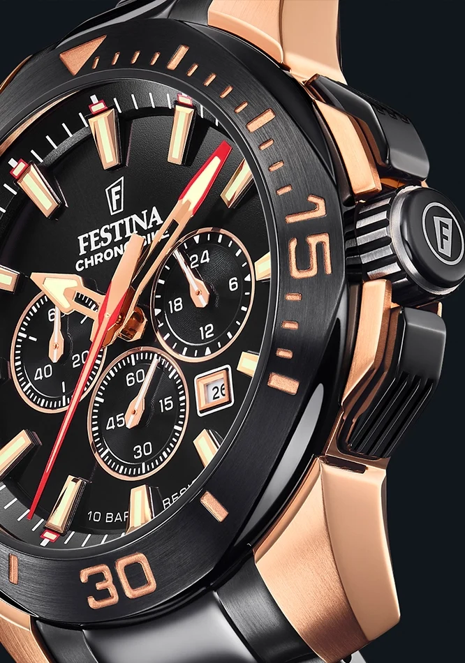 Festina Chrono Bike F20354/1 Herren Chronograph Roségold • Zyklopisches Fahrrad-Design • Mineralglas