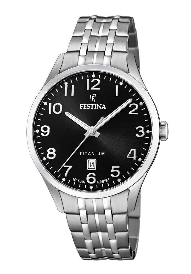 Festina Titanium F20699/3 Herrenuhr Schwarz • Mineralglas • Titan-Gehäuse