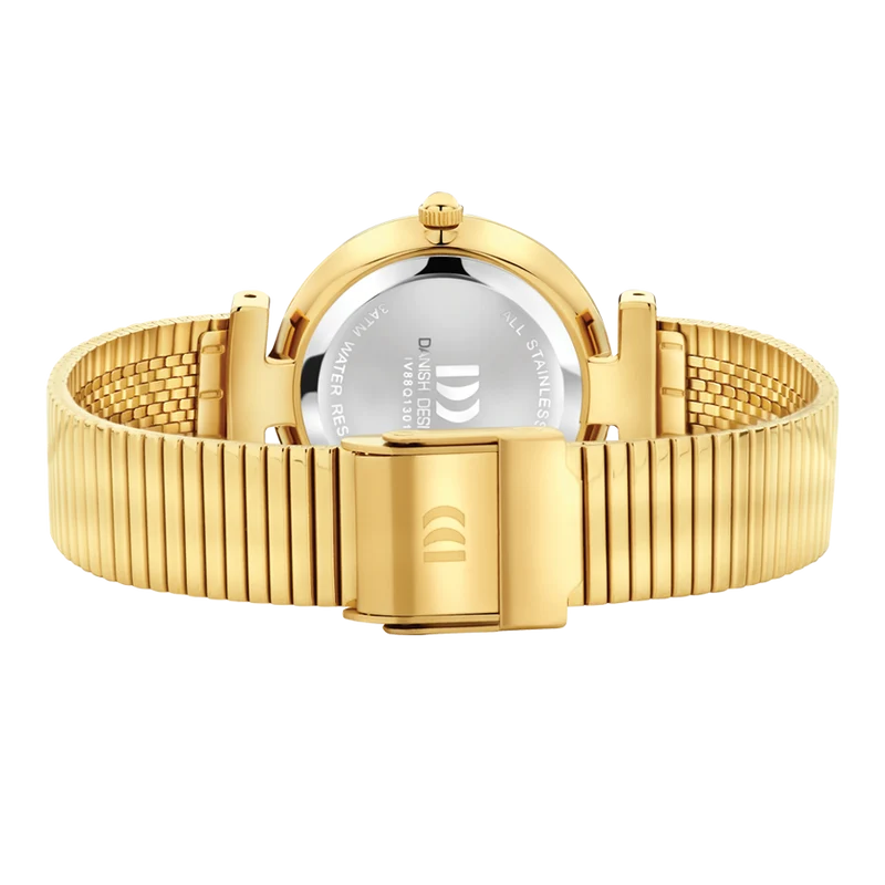Danish Design Ava IV88Q1301 Damenuhr Goldfarben • Minimalistisches Zifferblatt • Edelstahlarmband