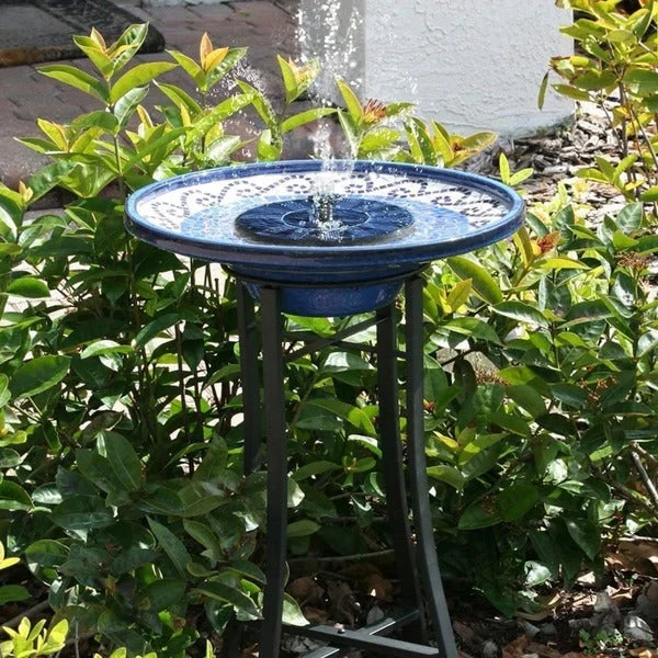Zonne-energie Waterfontein Rond 17,5cm Zwart Drijvend Tuindecoratie Vogelbad Vijver Cascadepomp Tuin Waterornament | Sansoti