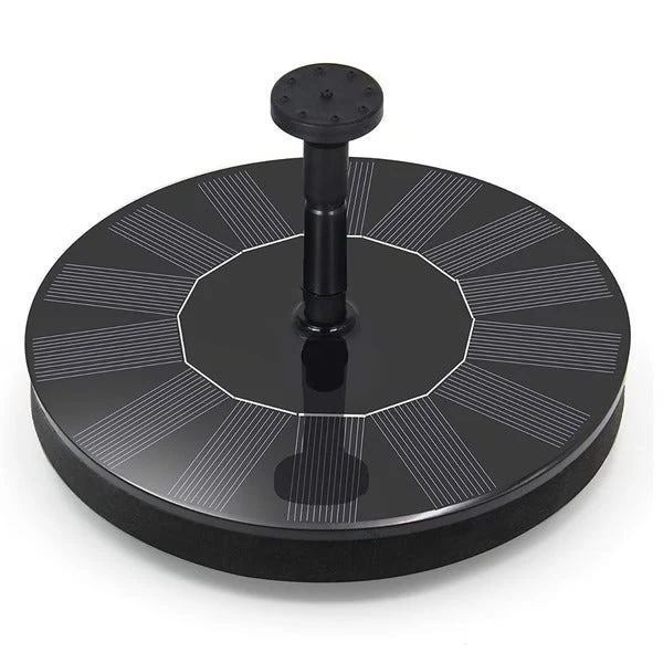 Zonne-energie Waterfontein Rond 17,5cm Zwart Drijvend Tuindecoratie Vogelbad Vijver Cascadepomp Tuin Waterornament | Sansoti