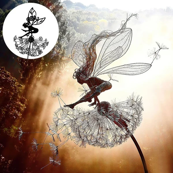 Metalen Feeën Tuinbeeld Set Weerbestendig Decoratie Tuin Terras Bloempot Sierlijk Sculptuur Fantasy Ornament | Sansoti