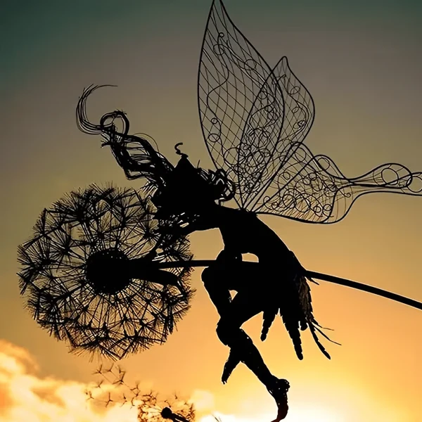 Metalen Feeën Tuinbeeld Set Weerbestendig Decoratie Tuin Terras Bloempot Sierlijk Sculptuur Fantasy Ornament | Sansoti