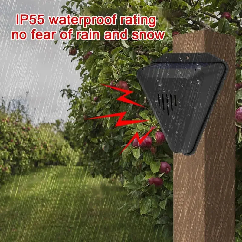 Zonne-energie Vogelafschrikker met Roofdiergeluiden voor Tuin Terras Zwembad Boomgaard Humaan Waterdicht IP55 | Sansoti