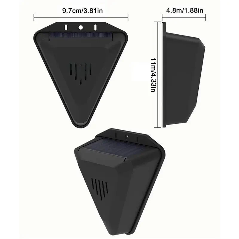 Zonne-energie Vogelafschrikker met Roofdiergeluiden voor Tuin Terras Zwembad Boomgaard Humaan Waterdicht IP55 | Sansoti