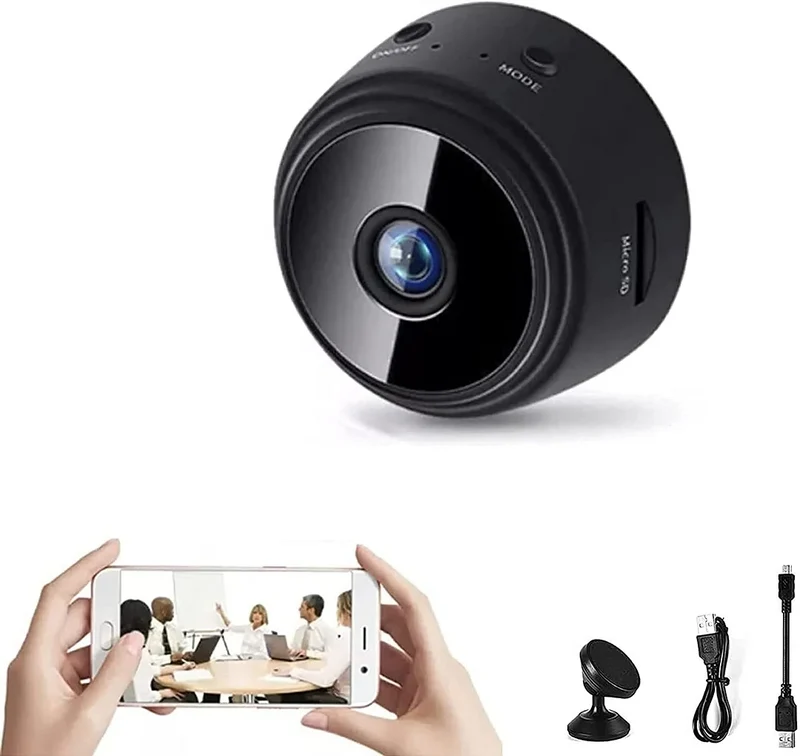 Draadloze Beveiligingscamera 1080p WiFi Magnetisch Compact Nachtzicht Thuisbeveiliging App Bediening | Sansoti