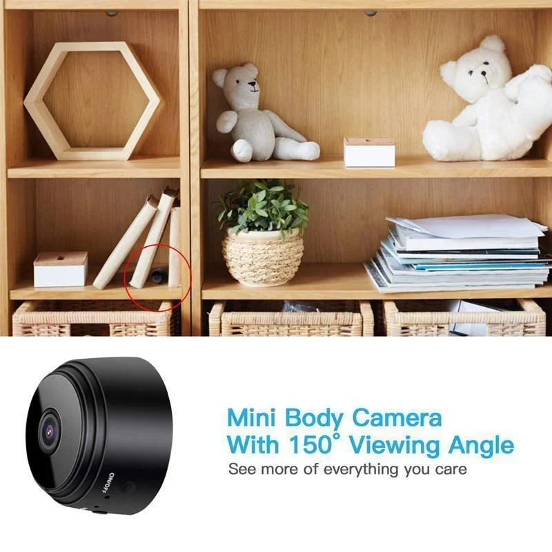 Draadloze Beveiligingscamera 1080p WiFi Magnetisch Compact Nachtzicht Thuisbeveiliging App Bediening | Sansoti