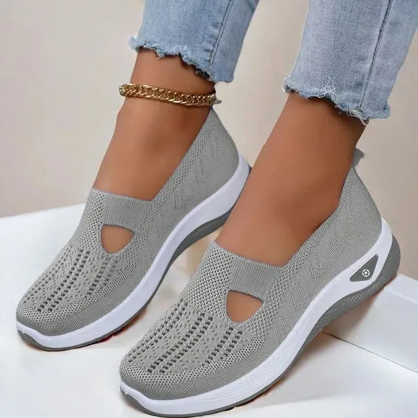 Ademende Damesschoenen met Zachte Zool Antislip Grip Comfort voor Ouderen Dagelijks Wandelen Vrije Tijd | Sansoti
