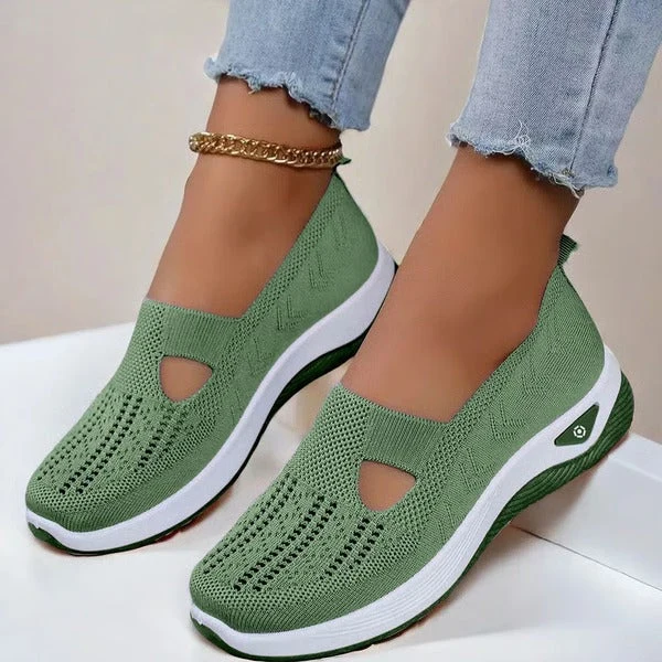 Ademende Damesschoenen met Zachte Zool Antislip Grip Comfort voor Ouderen Dagelijks Wandelen Vrije Tijd | Sansoti