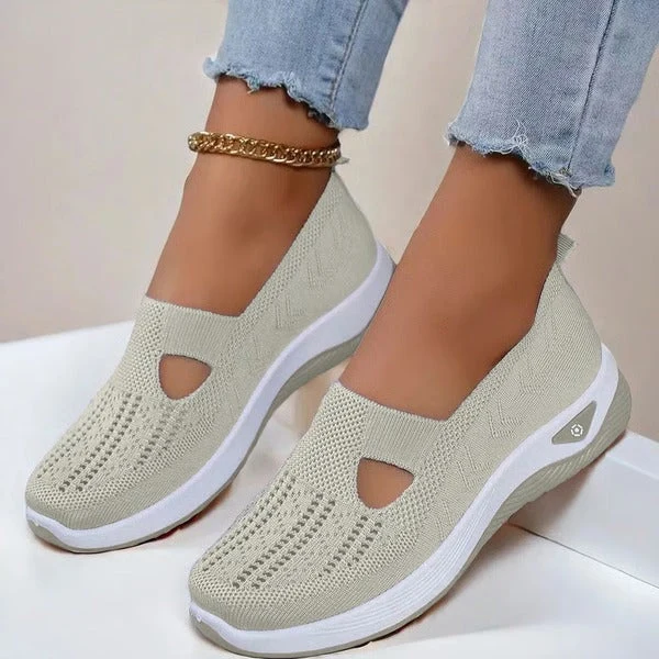 Ademende Damesschoenen met Zachte Zool Antislip Grip Comfort voor Ouderen Dagelijks Wandelen Vrije Tijd | Sansoti