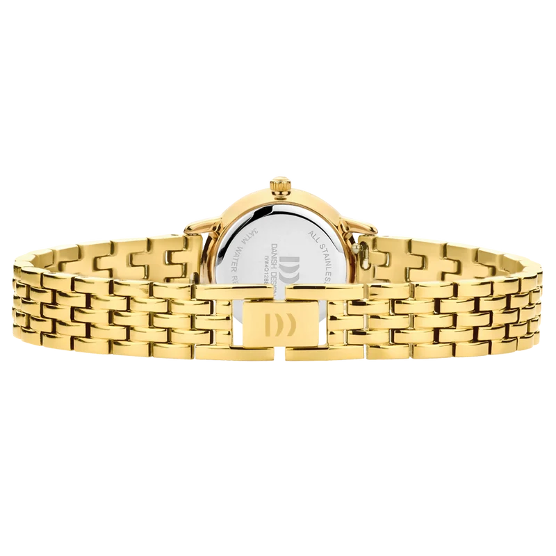 Danish Design Akilia IV84Q1268 Damenuhr Goldfarben • Mineralglaswerk • Metallgliederarmband