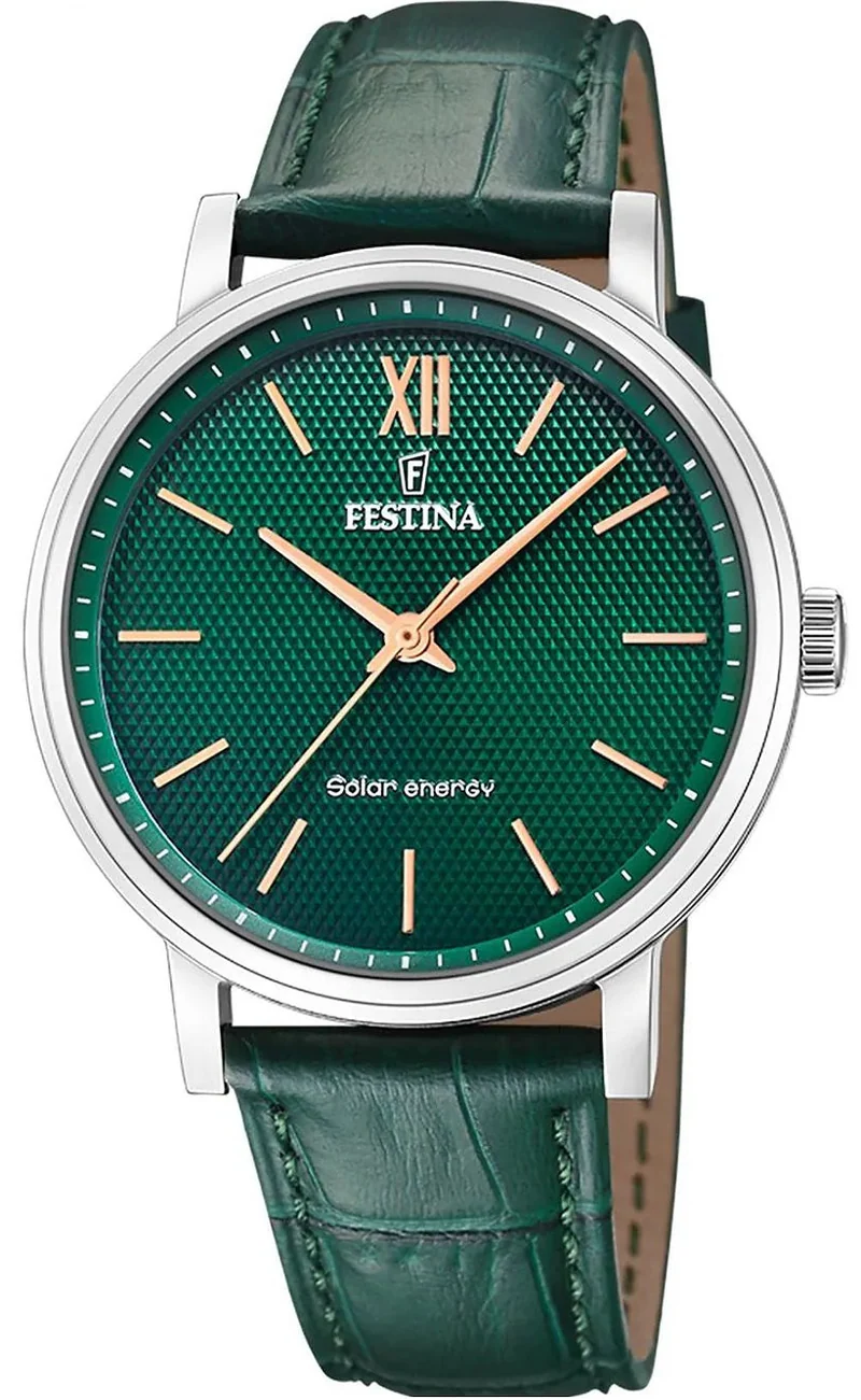 Festina Solar Energy F20660/5 Herrenuhr • Nachhaltiger Solar-Antrieb • Grünes Zifferblatt