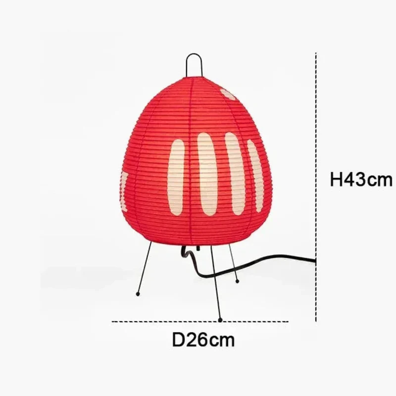 Tafellamp Rijstpapier Japans Design Retro Met IJzeren Voet 47cm E27 | Sansoti