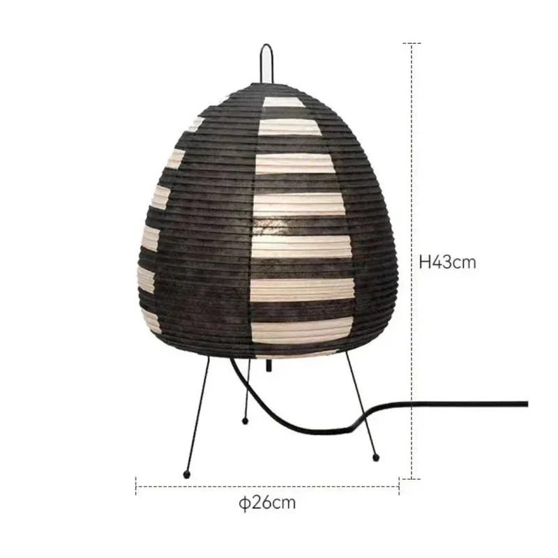 Tafellamp Rijstpapier Japans Design Retro Met IJzeren Voet 47cm E27 | Sansoti