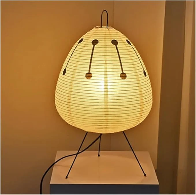 Tafellamp Rijstpapier Japans Design Retro Met IJzeren Voet 47cm E27 | Sansoti