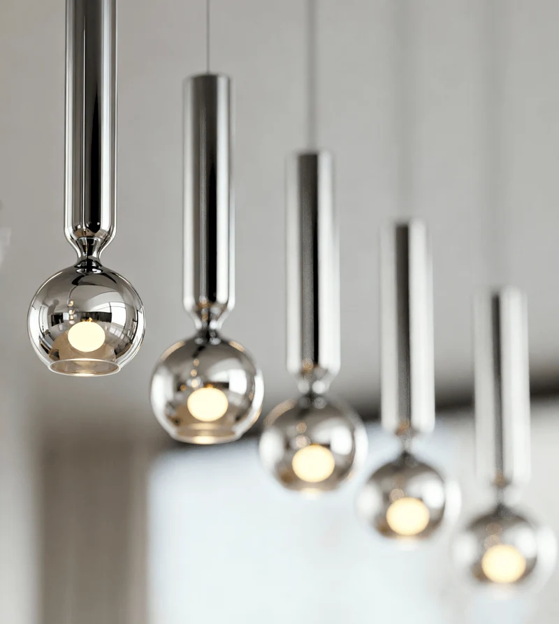 Hanglamp LED Zwart Chroom 100cm Dimbaar Glas Modern Design