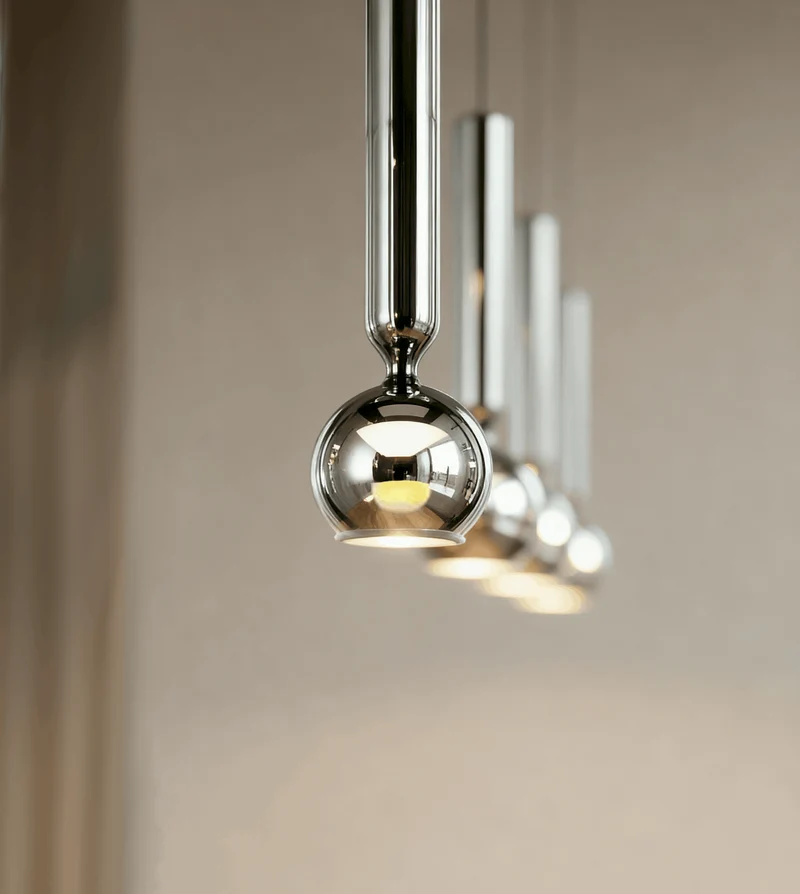 Hanglamp LED Zwart Chroom 100cm Dimbaar Glas Modern Design