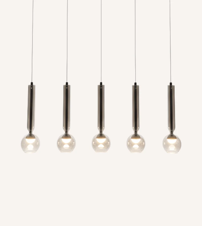 Hanglamp LED Zwart Chroom 100cm Dimbaar Glas Modern Design