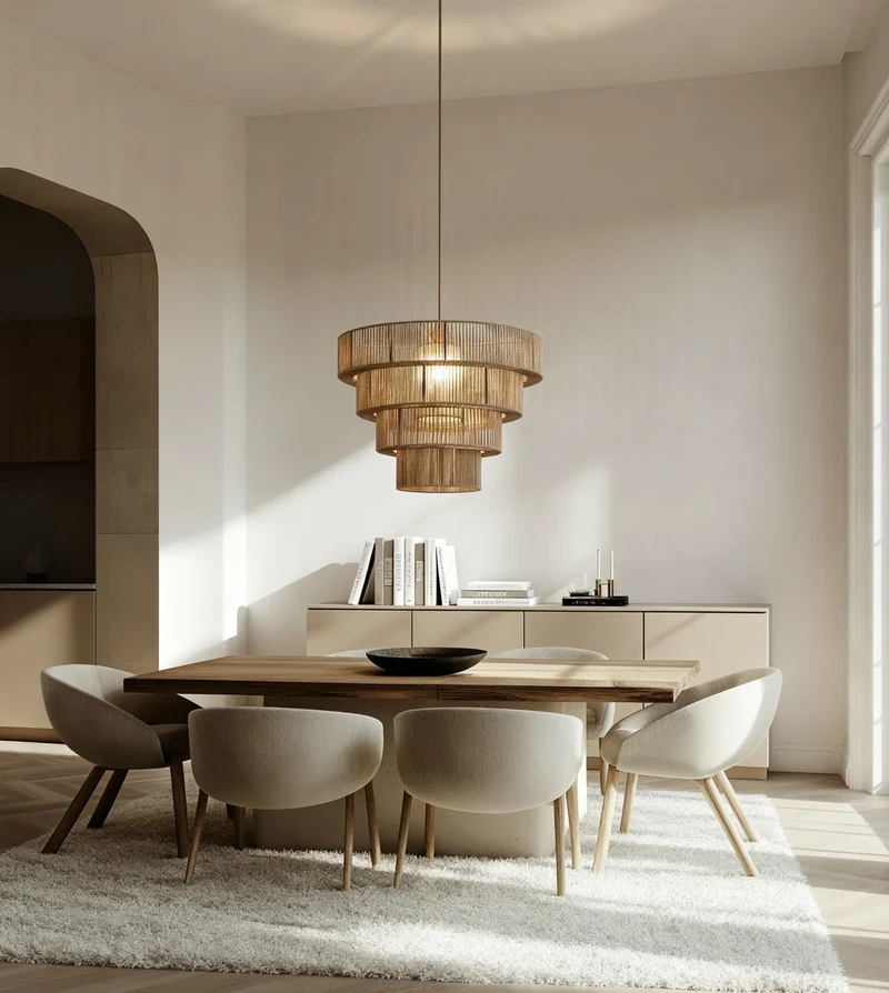 Hanglamp Gevlochten Katoen Taupe 50cm Boho Scandinavisch Verstelbaar | Sansoti