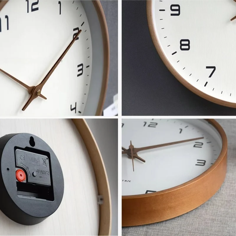 Houten Wandklok Scandinavisch Minimalistisch Stil 25cm 30cm Rond | Sansoti
