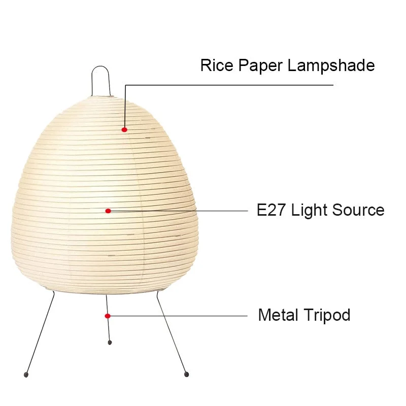 Japanse Vloerlamp Rijstpapier Minimalistisch Design E27 47cm Wit | Sansoti