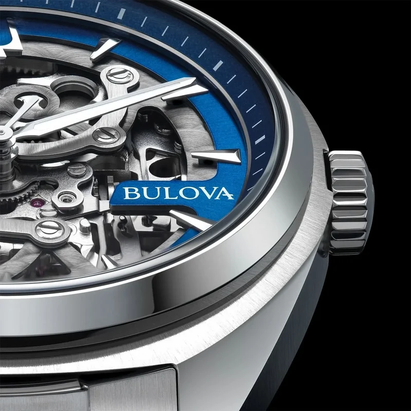 Bulova Surveyor 96A292 Herrenuhr • Skelettiertes Automatikwerk • Blaues Zifferblatt